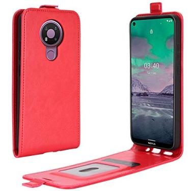 Imagem de HONGYAN Capa de telefone Para Nokia 3.4 R64 textura única capa de proteção de couro vertical com slots de cartão e moldura fotográfica Capa protetora