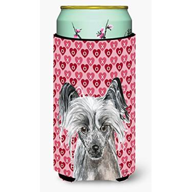 Imagem de Caroline's Treasures SC9564TBC chinês Crested Valentine’s Love Tall Boy bebida isolante bebida isolante abraçador, para meninos altos, multicolorido