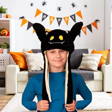 Imagem de Chapéu de coelho movendo orelhas | Chapéu de abóbora de Halloween Boo com orelhas em movimento,Chapéu de pelúcia engraçado fantasma abóbora orelha boné feminino menina A/r