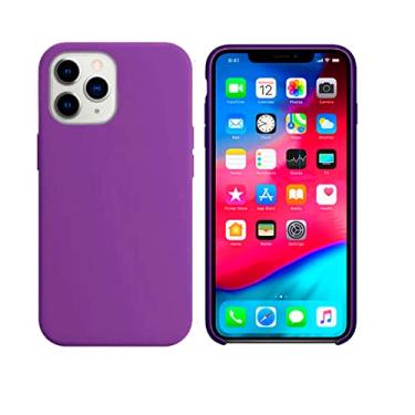 Imagem de Capinha Colorida Compatível Com iPhone 11 Pro Max Vermelha ,Preta, Laranja, Amarela, Azul, Rosa, Pink, Branca, Lilás, Marrom, Verde, Roxo, Case Slim Flexível Aveludada Com 3 Camadas De Proteção PREMIUM ONYK (ROXO)