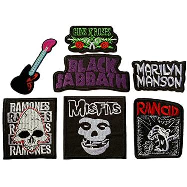 Imagem de Conjunto de patch de ferro em adesivos para roupas nº 6, adesivos de banda de rock rock roll com aplique bordado punk hippie para camisetas, jaquetas, sapatos, mochila, roupas, jeans por Nesar