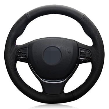 Imagem de TPHJRM Capa de volante de carro couro artificial macio, apto para BMW Série 5 520i 528i F10 F11 F07 2009-2017 M5 F10 2011-2013