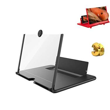 Imagem de Yajun Amplificador de tela para celular 3D suporte portátil 3D de 12 polegadas de alta definição ampliação dobrável design de criatividade, suporte de mesa, preto