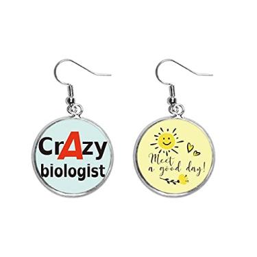 Imagem de Breve Best Cool Crazy Biologist Occupation Ear Drop Sun Flower Brinco Joias Moda, Medium, Metal