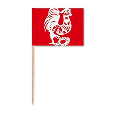 Imagem de Ano do galo animal China zodíaco palito de dente marcadores decoração de festa