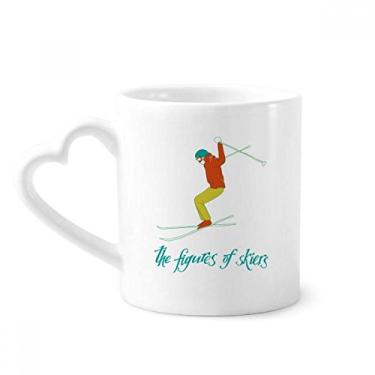 Imagem de Esqui prancha de esqui esportes de inverno ilustração caneca café cerâmica copo de coração de vidro