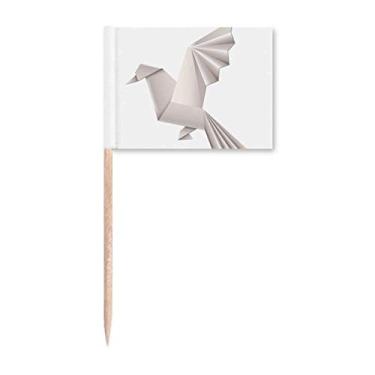 Imagem de Origa bandeira de palito geométrico padrão de pombo, marcadores para decoração de festa