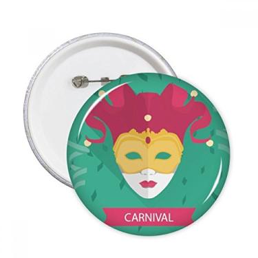 Imagem de Linda cabeça feliz carnaval de Veneza pinos redondos crachá botão decoração acessório 5 peças