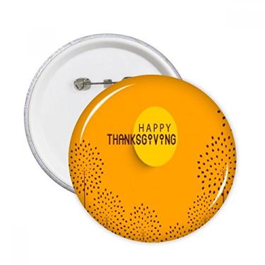 Imagem de Dia de Ação de Graças Peru Padrão Aquarela Pinos Redondos Emblema Botão Decoração 5 peças