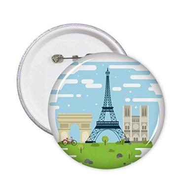 Imagem de Torre Eiffel França Ponto Ilustração Alfinetes Emblema Botão Decoração Acessório 5pcs