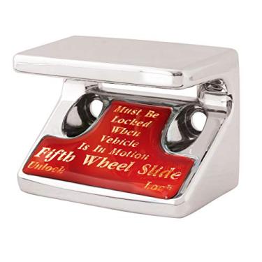 Imagem de GG Grand General Protetor de interruptor cromado 96122 com adesivo dourado da 5ª roda para Freightliner