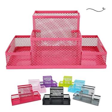 Imagem de Kit Organizador Porta Caneta Porta Treco Porta Lapis Organizador de Mesa Escritório Home Office (ROSA)