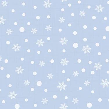 Imagem de Papel de Parede Neve em Flocos Azul e Branco 57x270cm