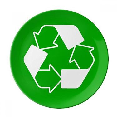 Imagem de Prato de marcação de aviso quadrado verde reciclável de porcelana salver louça de jantar