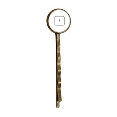 Imagem de Boné com símbolo R Art Deco, moderno, retrô, de metal, para dar de presente