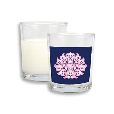 Imagem de Cera de incenso perfumada de vidro com flor de flor de lótus rosa e branco