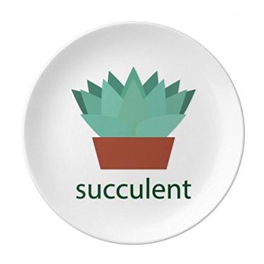 Imagem de Prato de suculentas de planta verde em vaso de cacto decorativo de porcelana Salver louças de jantar