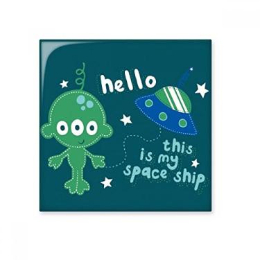 Imagem de Universo e alienígena Hello Alienígena Adesivo brilhante de azulejo vitrificado pedra adornada