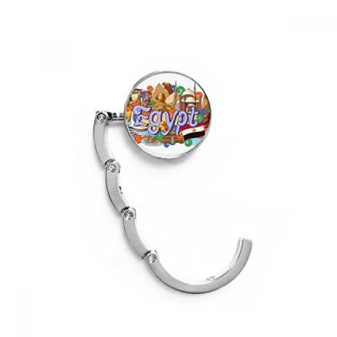 Imagem de Pharaoh Pirâmide Egito Graffiti Gancho de Mesa com Fecho Decorativo Dobrável Gancho