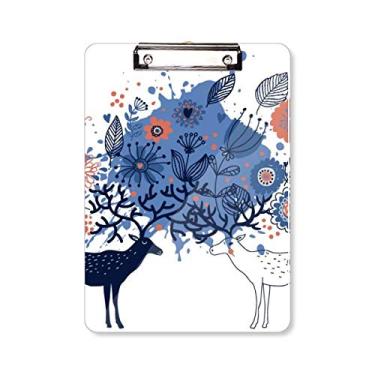 Imagem de Casal alce folhas de alce planta prancheta pasta bloco de escrita placa de apoio A4