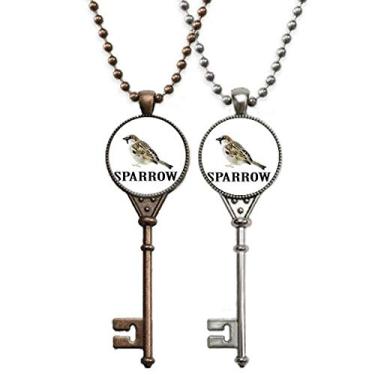 Imagem de OFFbb-USA Sparrows Birds Colar de chave com pingente para decoração de casais