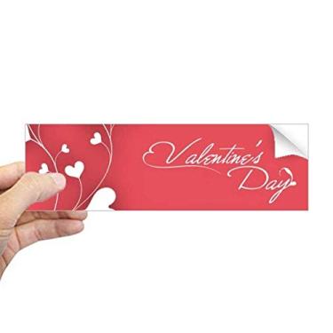 Imagem de DIYthinker Adesivo de para-choque branco corações videiras dia dos namorados rosa retangular decalque para janela notebook