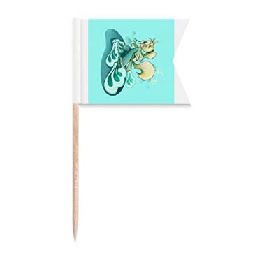 Imagem de White Horse Mythology Novas bandeiras de palito de dente marcação para bolo de festa, comida de queijo