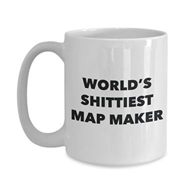 Imagem de Caneca de café de máquina de mapa – Criador de mapa mais do mundo – Presentes de fabricante de mapas – Ideia divertida de presente de aniversário