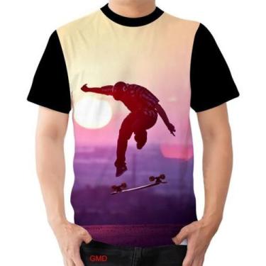 Imagem de Camiseta Camisa Skatista Sk8 Real Flip Vida Loca Por Do Sol - Estilo V