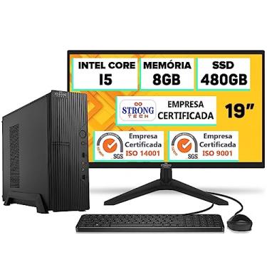 Imagem de Computador Completo Intel Core i5 8GB SSD 480GB Monitor 19" Hdmi Teclado e Mouse Strong Tech Slim