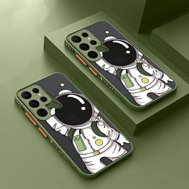 Imagem de Para Samsung S22 S21 S23 Ultra S20 FE Plus Cute Astronaut Hard Case For Samsung A54 A53 A52 A51 A52s 5G Matte Cover Coque,T4,For Samsung A52 A52s