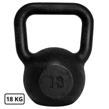Imagem de Kettlebell de Ferro Fundido Pintado 18 Kg Preto-Unissex