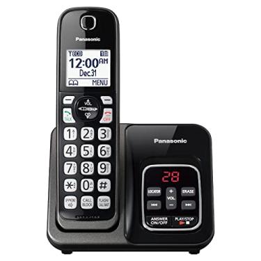 Imagem de Panasonic Telefone Sem Fio Expansível com Bloco de Chamadas e Atendedor de Chamadas – 1 Aparelho Sem Fio – Preto Metálico
