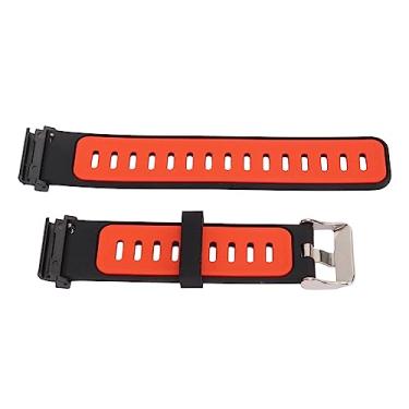Imagem de Pulseira de Relógio de Silicone, Pulseira de Relógio Com Fivela de Metal Ajustada 22 Mm Substituição para Esportes para Relógios Inteligentes (preto vermelho)
