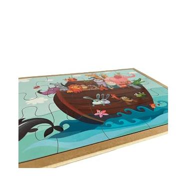 Imagem de Quebra-cabeça Animais na Floresta Grande em madeira - Maninho