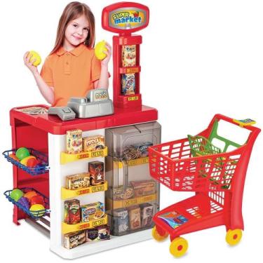 Imagem de Super Market Mercadinho Carrinho De Compras 8039 Magic Toys