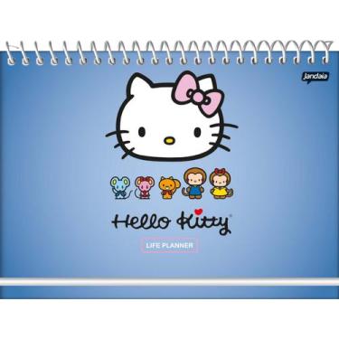 Imagem de Agenda Espiral Life Planner Hello Kitty Azul 104 Folhas - Jandaia