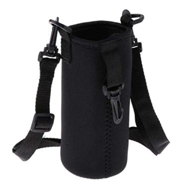 Imagem de shamjina Porta-garrafas de água, Bolsa de Suporte para Garrafa de água Isolada Portátil de Neoprene Premium com Alça Ajustável para Camping, Caminhada, Ciclism, Preto, 550ml
