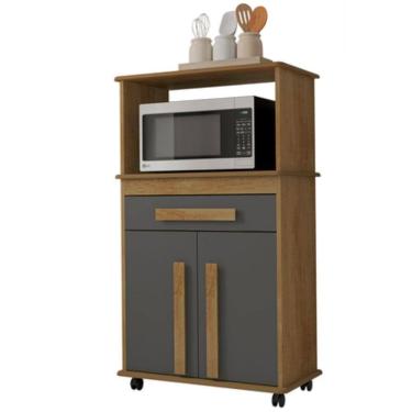 Imagem de Balcão Armário Multiúso para forno ou micro-ondas Toronto RV Móveis Cinamomo Grafite