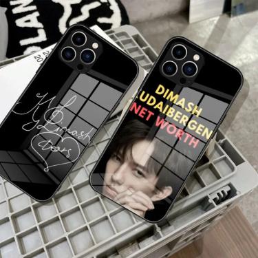 Imagem de Capa de telefone de vidro temperado Dimash Kudainora  capas para iPhone 14  15  11  12 Pro  8  7