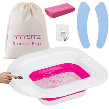 Imagem de YYYSITZ Sitz Bath, Electric Sitz Bath para hemorróidas, Sitz Bath para assento de vaso sanitário, Pan de cuidados pós-parto para mulheres, Yoni Steam Seat Bacia Rosa
