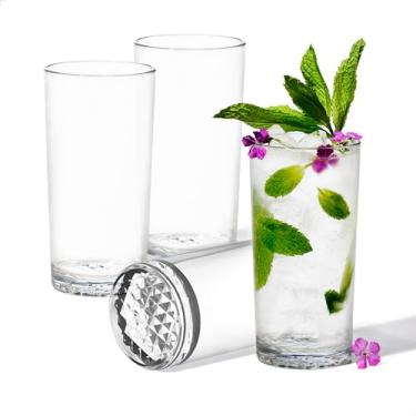 Imagem de TOSSWARE Conjunto de 4 copos de coquetel de plástico inquebráveis Tritan de qualidade premium, seguros para lava-louças e resistentes ao calor, 4 unidades (pacote com 1), transparente
