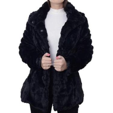 Imagem de Casaco Feminino Alpelo Pele Eco Preto - 206000-Feminino