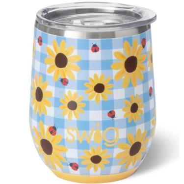 Imagem de Swig Life Copo de vinho de 340 g com tampa, aço inoxidável, lavável na lava-louças, portátil, copo de vinho com isolamento triplo (cesto de piquenique)