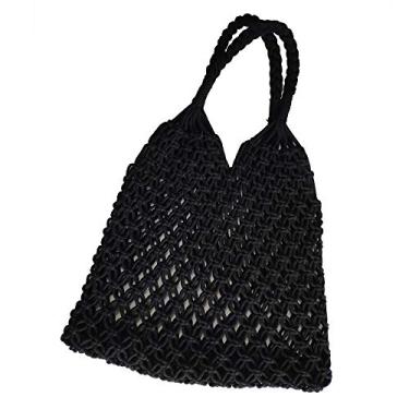 Imagem de Hixixi Bolsa de ombro de tecido para viagem e pesca na praia, Preto, 33 cm x 53 cm x 17 cm