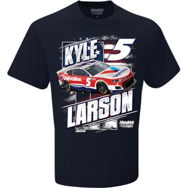 Imagem de Camiseta Chase Elliott #9 NASCAR 2024 NAPA Stars and Stripes Patriotic Classic Navy, Kyle Larson - Valvoline, G
