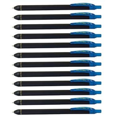 Imagem de Pentel Caneta de gel líquida EnerGel Kuro (0,7 mm), linha média, tinta azul celeste, pacote com 12 (BL437R1-S)