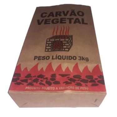 Imagem de Saco Carvão Embalagem Carvão Vegetal Padrão, 3Kg, 100 Unidades