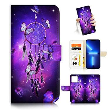 Imagem de AJOURTEK Para iPhone 13 Pro Max, capa estilo carteira flip projetada com arte capa de proteção total flor extravagante AD003 (#24884 apanhador de sonhos (i13pm))