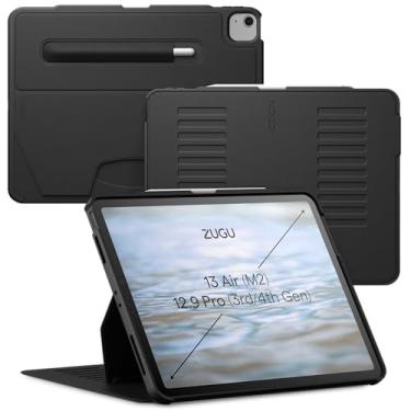 Imagem de Zugu Case Capa protetora fina para iPad Air de 13 polegadas M3 2025 e M2 2024 e 12,9 polegadas (3ª/4ª geração), capa protetora fina com carregamento e armazenamento do Apple Pencil, ativar/hibernar